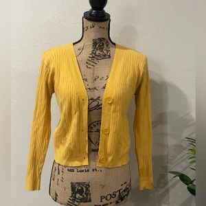 Ribbed Mustard Cardigan